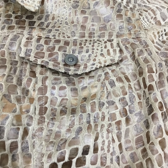 RUBY Rd. | Brown Faux Fur Crocodile Print Zipper Front Casual Jacket - Picture 3 of 4